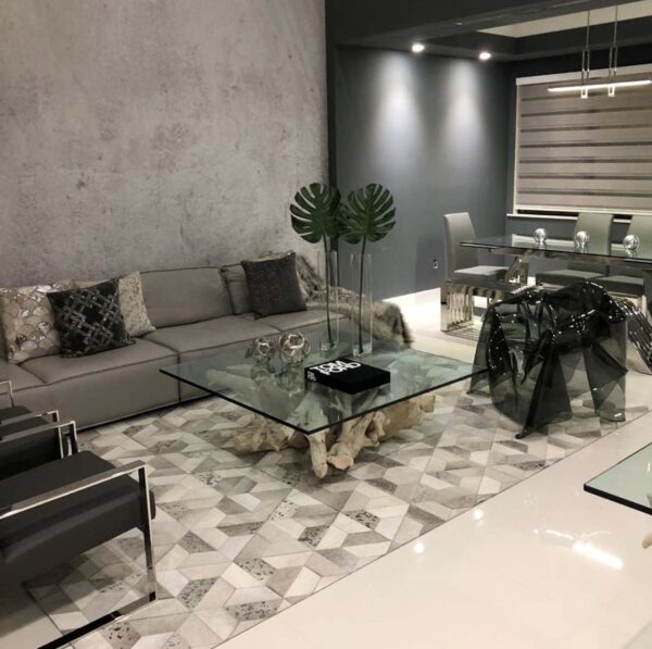 Tapete en cuero Prismas